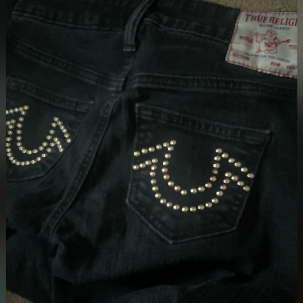 True Religion Women's Dark Jeans with Studded Pockets